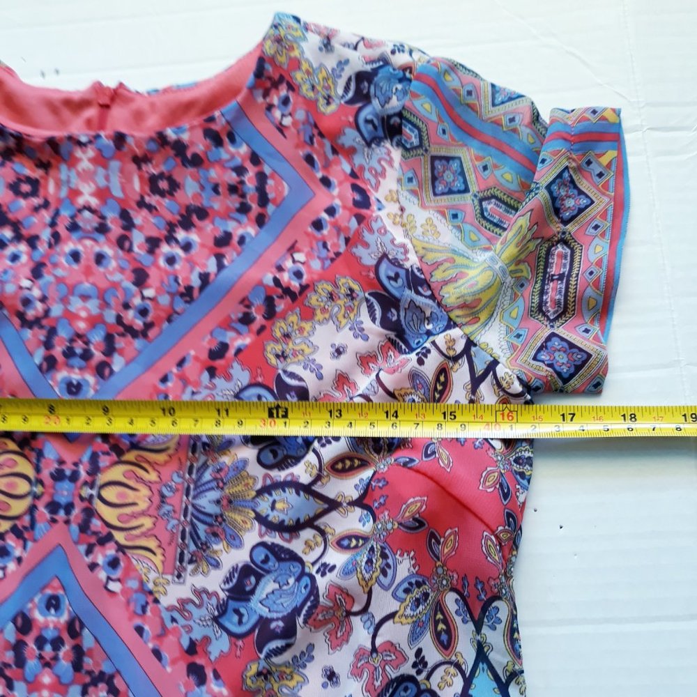 Lulus Coral Pink Tile Print Shift Mini Dress - Picture 6 of 6